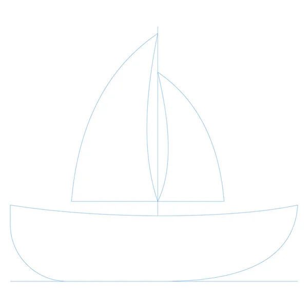 Icono Línea Mar Océano Para Barco — Archivo Imágenes Vectoriales