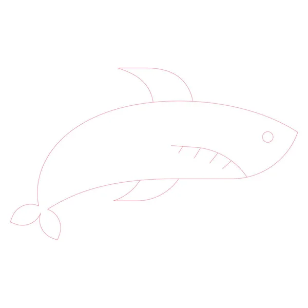 Okyanus Deniz Çizgisi Simgesi Köpekbalığı — Stok Vektör