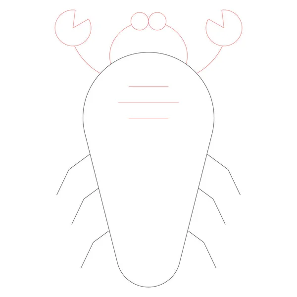 Meer Und Meereslinie Symbol Krabbe — Stockvektor
