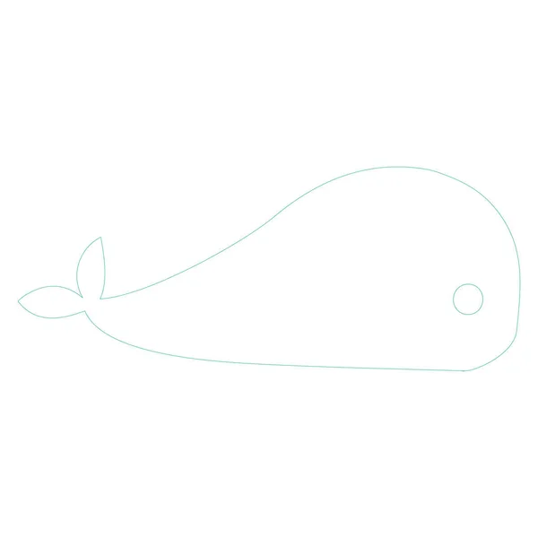 Ocean Sea Line Icon Whale — 스톡 벡터