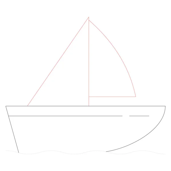 Yacht Boat Web Vector Icon — Stock Vector