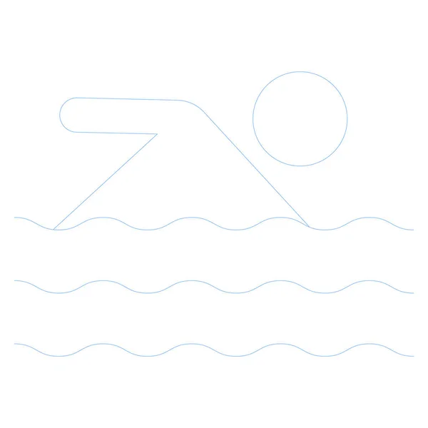 Meer Und Meereslinie Ikone Schwimmen — Stockvektor