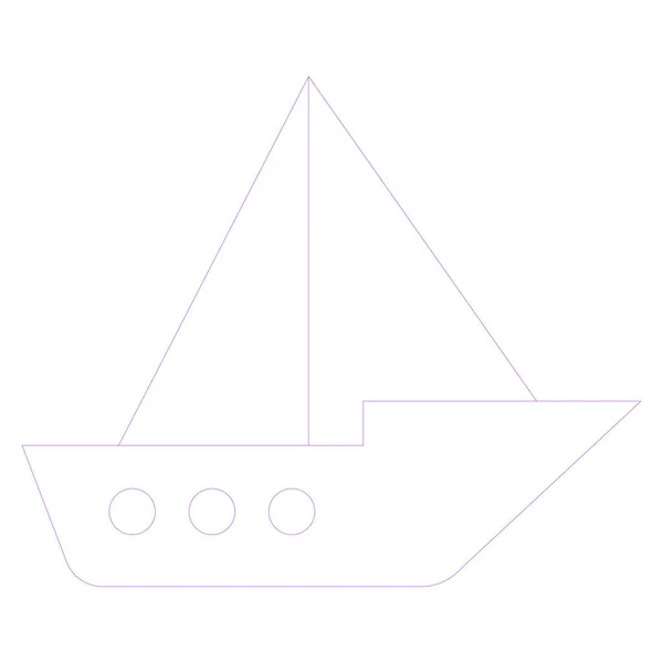 Ozean Und Meereslinie Symbol Für Boot — Stockvektor