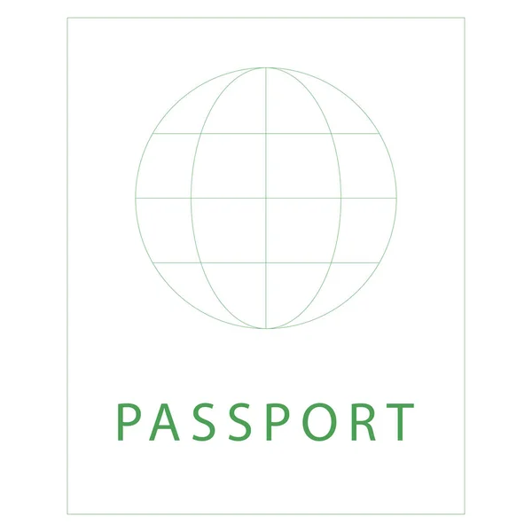 Ícone Linha Viagem Passaporte — Vetor de Stock