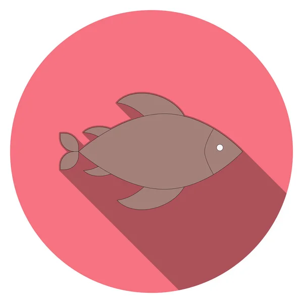 Icono Línea Mar Océano Para Peces — Vector de stock