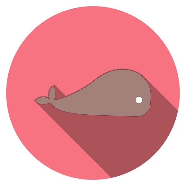 Ocean Sea Line Icon Whale — 스톡 벡터