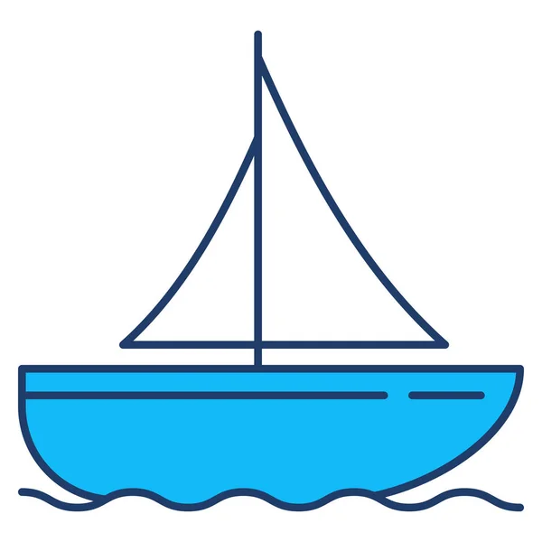 Ocean Sea Line Icono Velero — Vector de stock