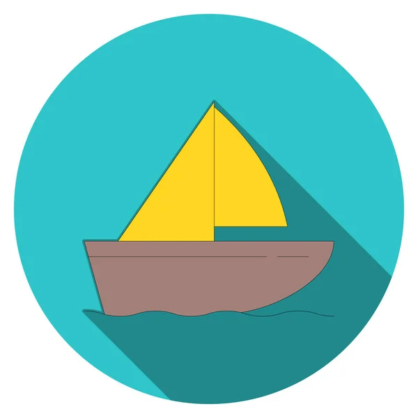 Yacht Boat Web Vector Icon — Stock Vector