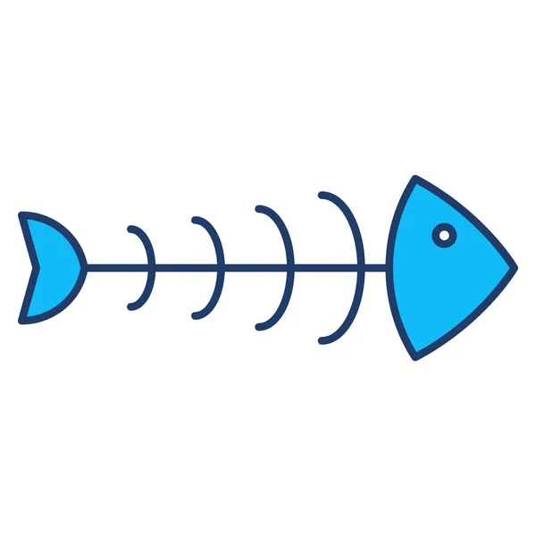 Ocean Sea Line Icon Fish Bone — 스톡 벡터