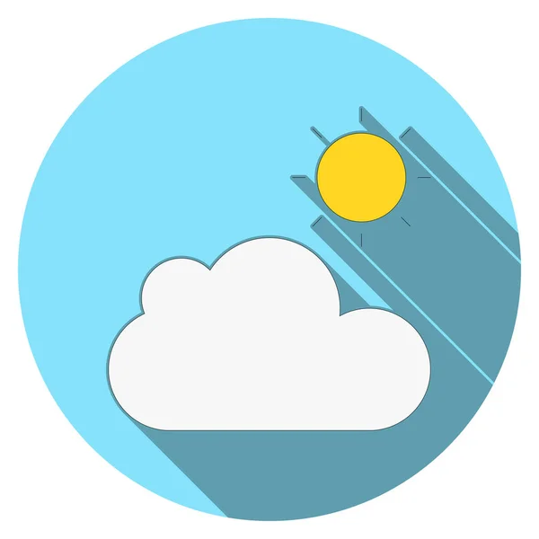 Ref Ocean Sea Line Icon Sun Cloud — стоковый вектор