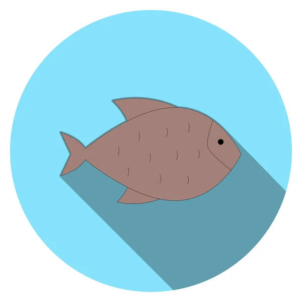 Ocean Sea Line Icon Fish — Stock Vector