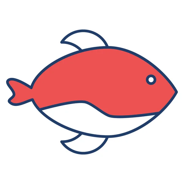 Meer Und Meereslinie Ikone Fisch — Stockvektor