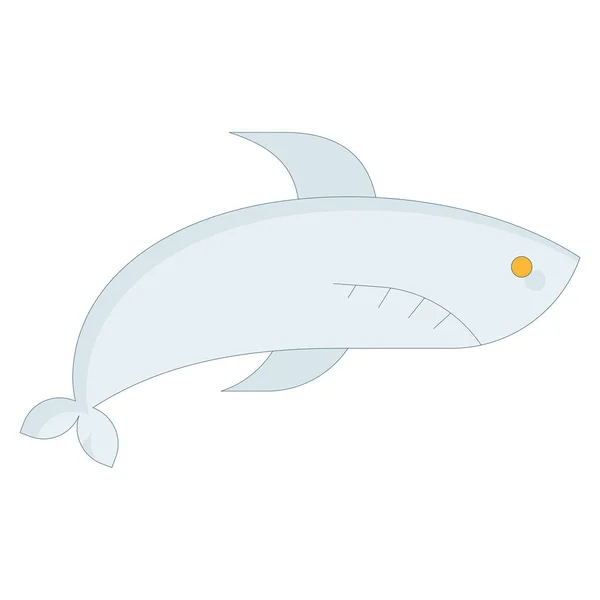 Ikona Oceánské Mořské Čáry Žralok — Stockový vektor