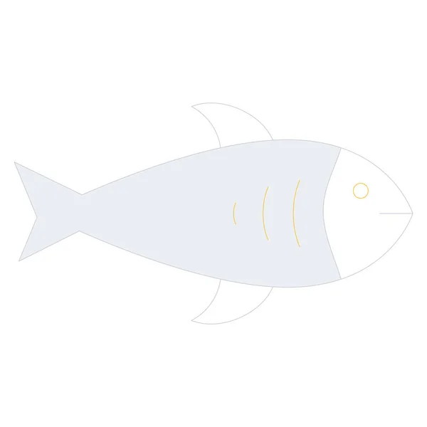 Ocean Sea Line Icon Ocean Sea Fish — Stock Vector