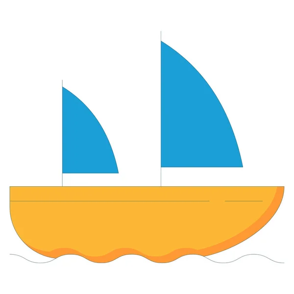 Ocean Sea Line Icon Boat — Stock Vector