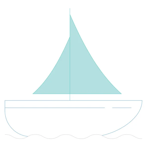 Ozean Und Meereslinie Symbol Segelboot — Stockvektor