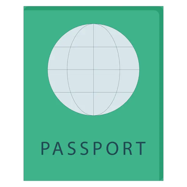 Línea Viaje Icono Pasaporte — Vector de stock