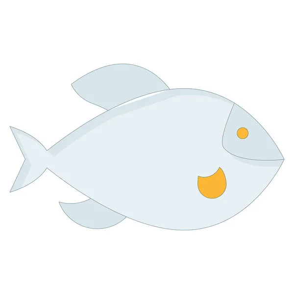 Icono Línea Mar Océano Para Peces — Vector de stock