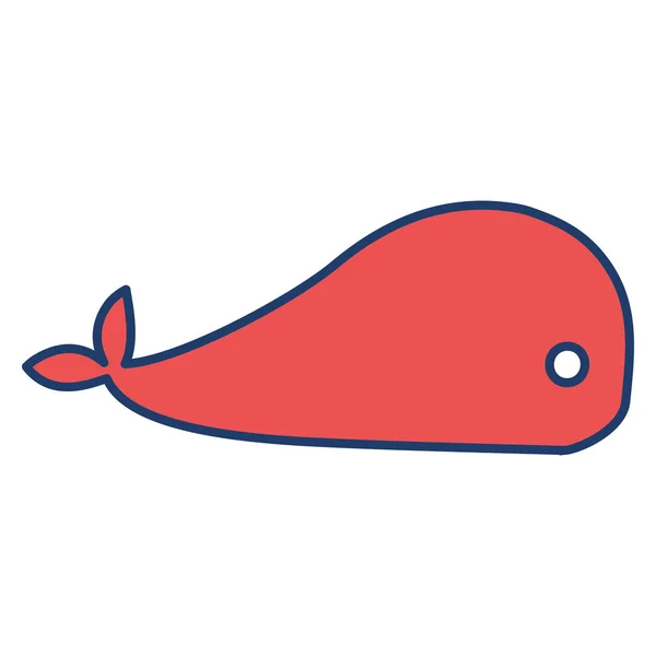 Ocean Sea Line Icon Whale — ストックベクタ