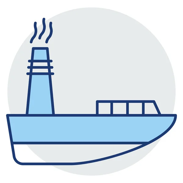 Óceán Tengervonal Ikon Hajóhoz — Stock Vector