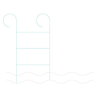 Okyanus ve Deniz Çizgisi ikonu. yüzme havuzu