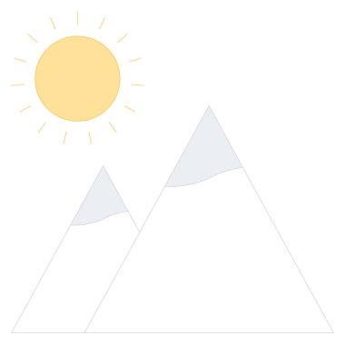 Okyanus ve Deniz Hattı Ayrıntılı simge. dağlar