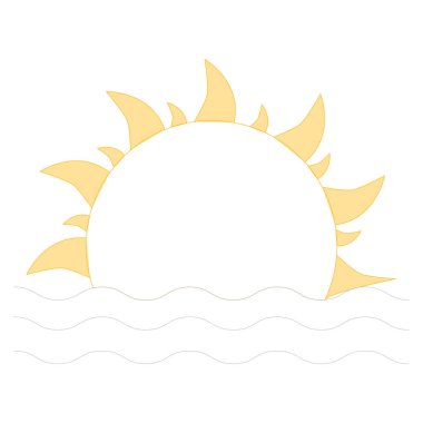 Okyanus ve Deniz Çizgisi simgesi, gündoğumu 