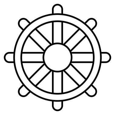 Okyanus ve deniz çizgisi simgesi. tekerlek