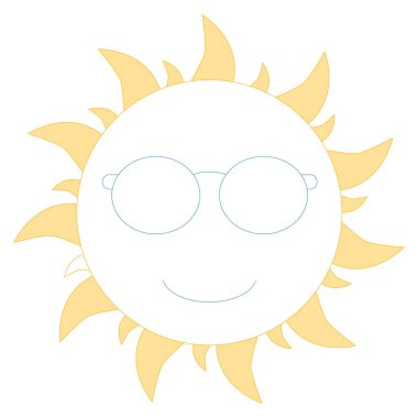Okyanus ve Deniz Çizgisi simgesi, güneş