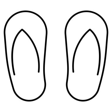 Parmak arası terlikler için okyanus ve deniz çizgisi simgesi 