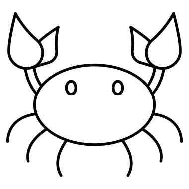 Okyanus ve Deniz Çizgisi ikonu. yengeç