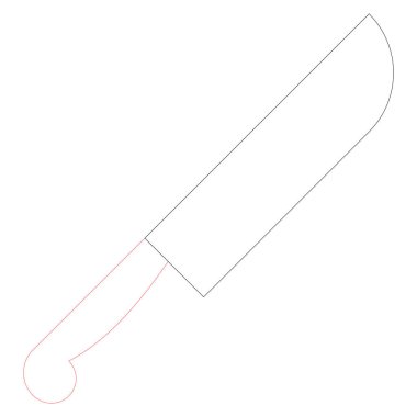 Okyanus ve Deniz Hattı Ayrıntılı simge. bıçak