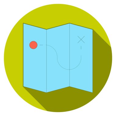 Okyanus ve Deniz Hattı Ayrıntılı simge. harita