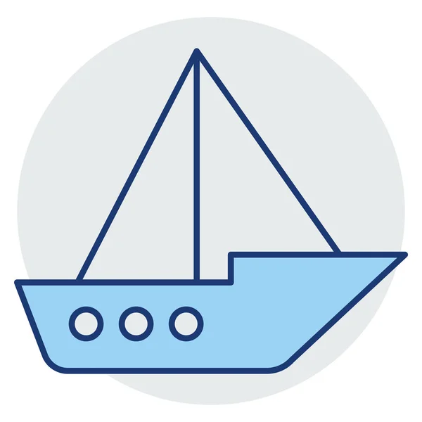 Yacht Båt Web Vektor Symbol — Stock vektor