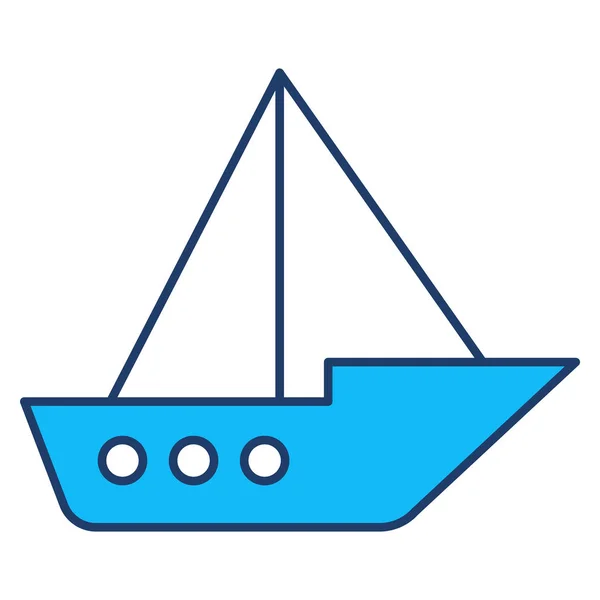 Ocean Sea Line Icon Boat — 스톡 벡터