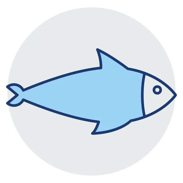 Symbole Für Fisch Und Meereslinie — Stockvektor