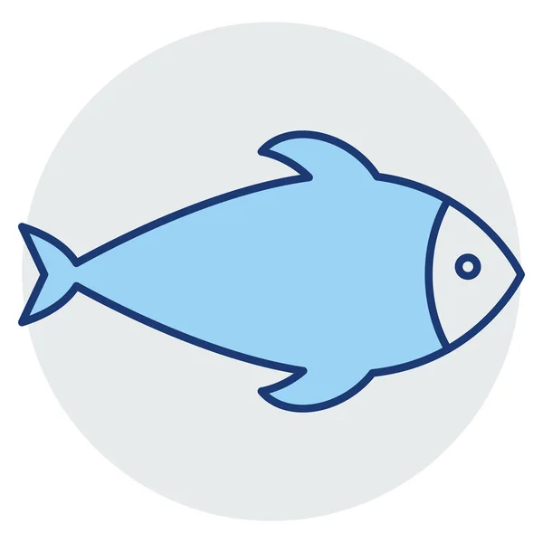 Symbole Für Fisch Und Meereslinie — Stockvektor