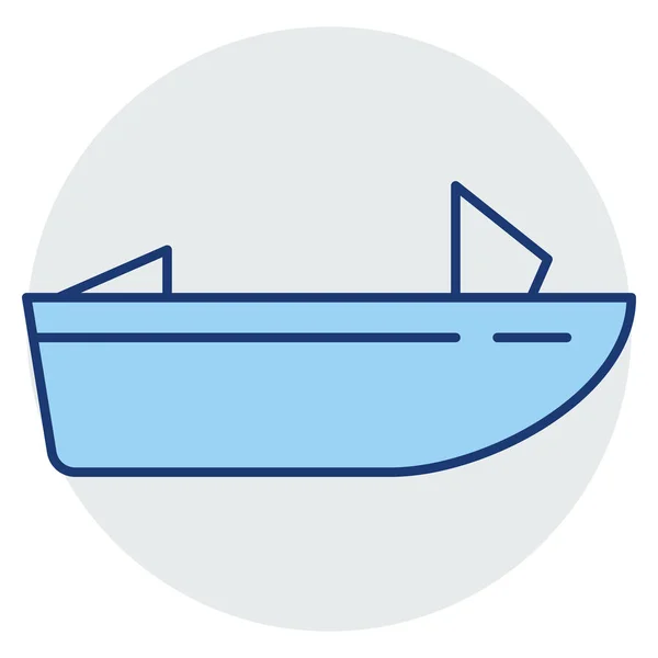 Ocean Och Sea Line Ikon För Båt — Stock vektor