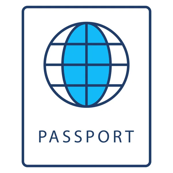 Ícone Linha Viagem Passaporte — Vetor de Stock