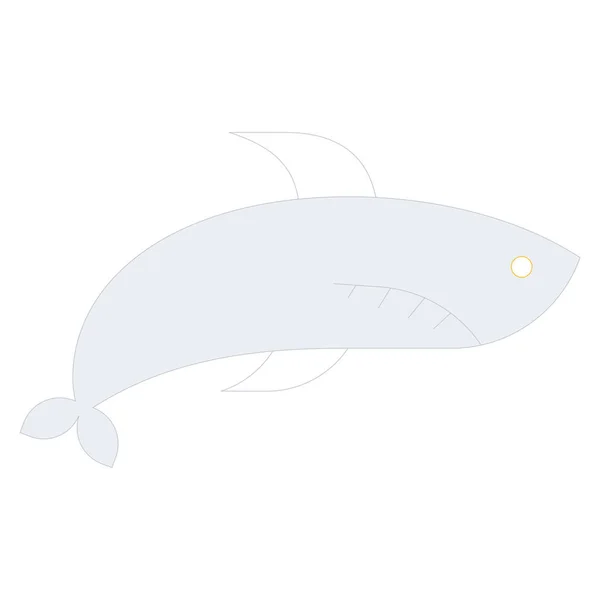 Okyanus Deniz Çizgisi Simgesi Köpekbalığı — Stok Vektör