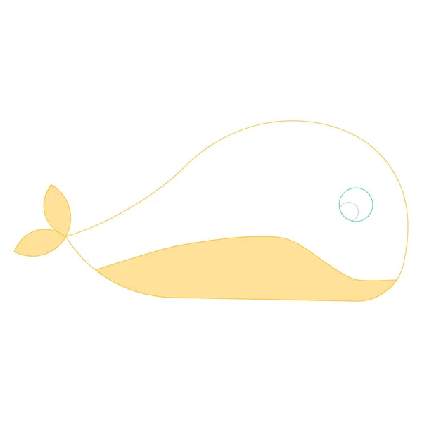 Ocean Sea Line Icons Nature Whale — 스톡 벡터