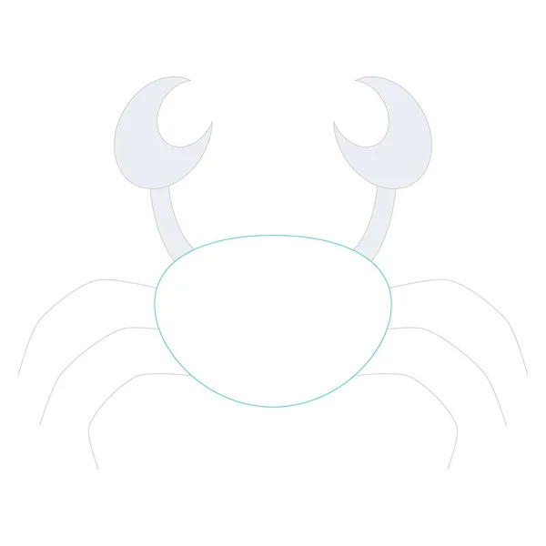 Ocean Sea Line Icon Crab — Stock Vector