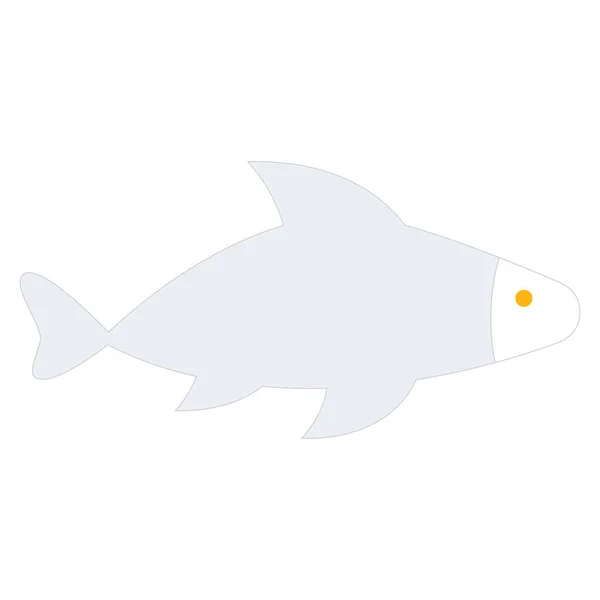 Ocean Sea Line Icon Fish — Stock Vector