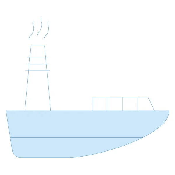 Ocean Sea Line Icon Boat — ストックベクタ