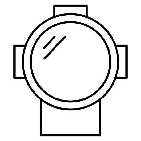 Ocean Sea Line Icon Porthole — Stock Vector