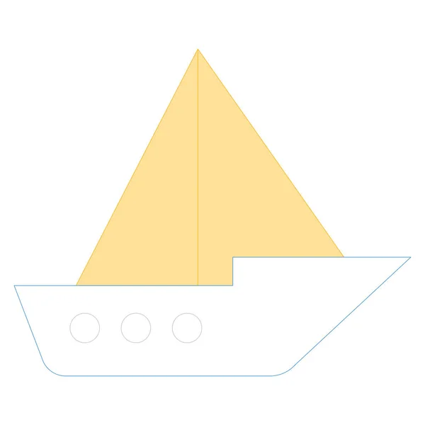 Ocean Sea Line Icon Boat — Stock Vector