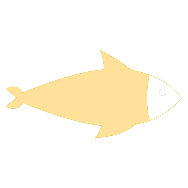 Icono Línea Mar Océano Para Peces — Vector de stock