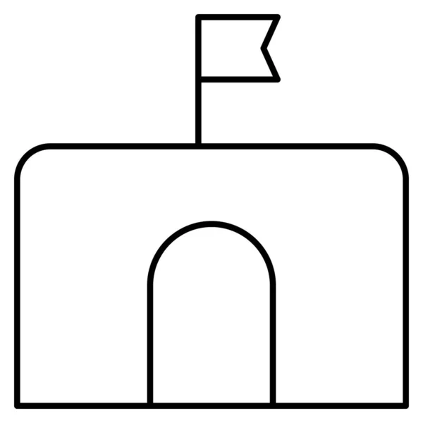 Детальна Іконка Лінії Океану Моря Форт — стоковий вектор