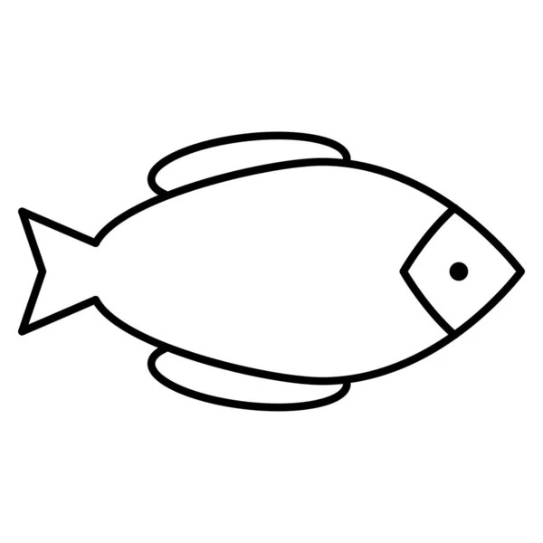 Icono Ocean Sea Line Pescados — Vector de stock