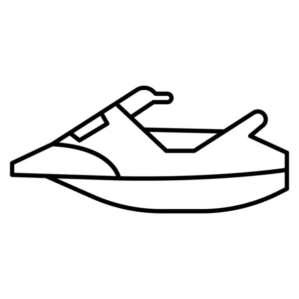 Ocean Sea Line Icon Motorboat — ストックベクタ